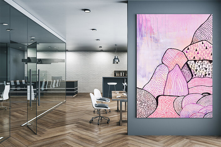 WEB006 0027 MP 0004 35459268 abstract painting pink black and puprle shades colorful texture AOAY7001