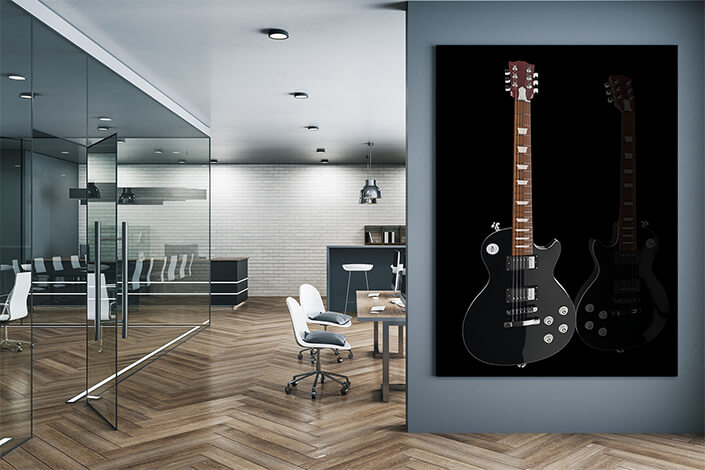 WEB006 0036 MP 0037 19987608 black electric guitar on black background AOAY5038