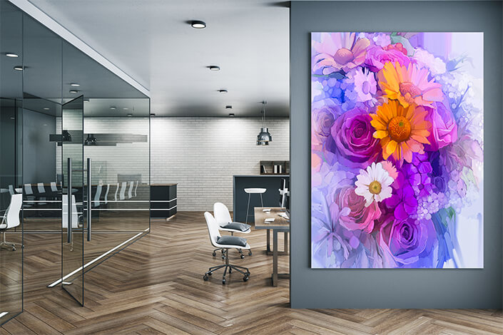 WEB006 0039 MP 0034 22740300 oil painting still life of yellow red and pink color flower AOAY7031