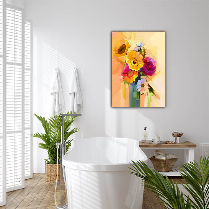 WEB007 0000 MP 0032 22743648 oil painting still life of white yellow and red flower AOAY7029