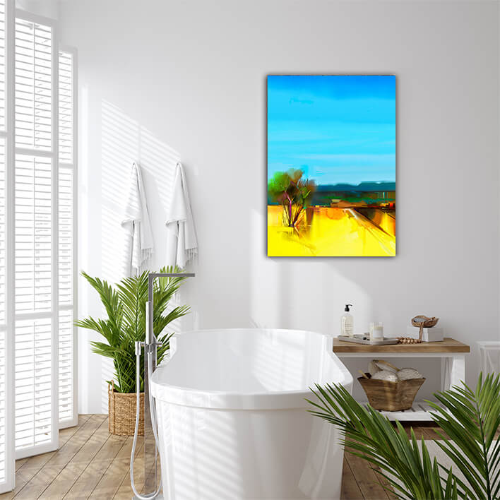 WEB007 0003 MP 0029 22744644 oil painting abstract colorful yellow and blue sky landscape AOAY7026