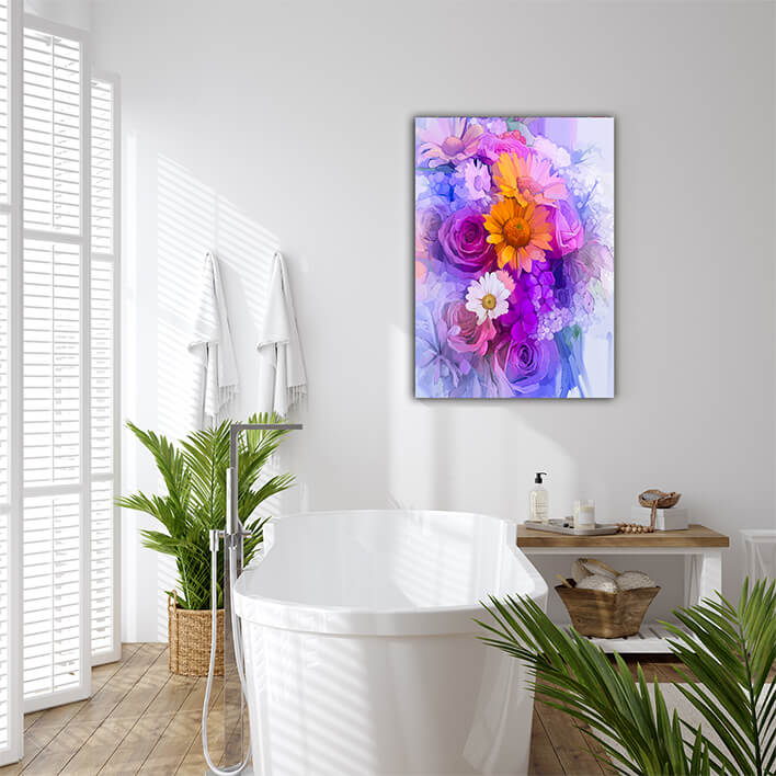 WEB007 0040 MP 0034 22740300 oil painting still life of yellow red and pink color flower AOAY7031