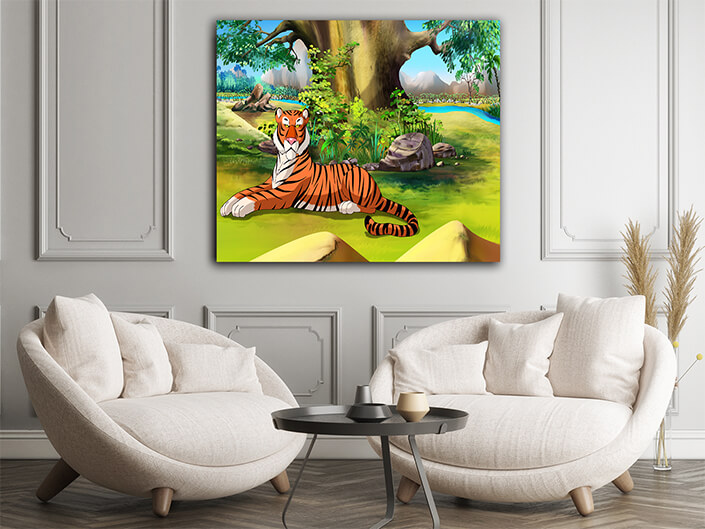 WEB0005 0035 ML 0039 47339328 big tiger lies under a tree AOAY5931