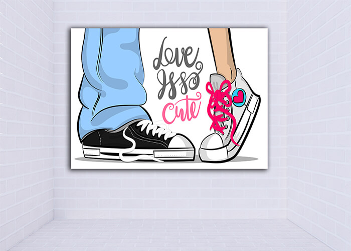 Web001 0014 mockup 0011 31331770 pop art man woman sneakers kiss love cute aoay7714
