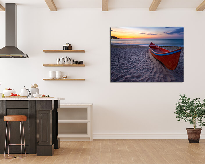 WEB001 0017 MP 0003 46075964 beauty morning with the lonely red boat on the sea beach AOAY4808