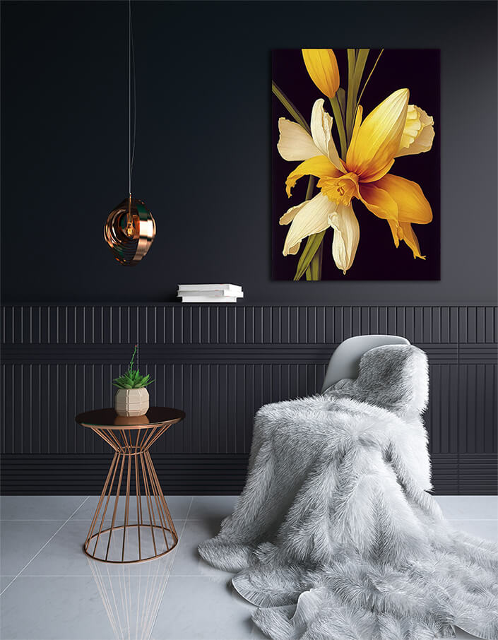 WEB002 0010 ML 0018 49132768 artistic illustration of the yellow daffodil flower AOAY8223