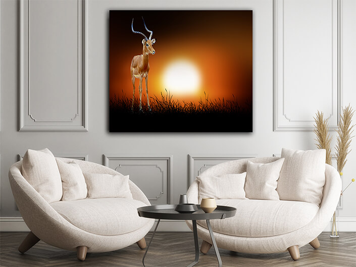 WEB002 0014 ML 0018 22639470 impala on the background of sunset AOAY5552