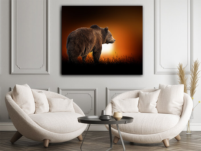 WEB002 0015 ML 0017 22639474 bear on the background of sunset AOAY5553
