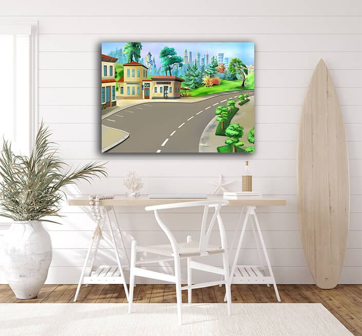 WEB002 0017 ML 0003 48842240 country highway parking illustration AOAY5994