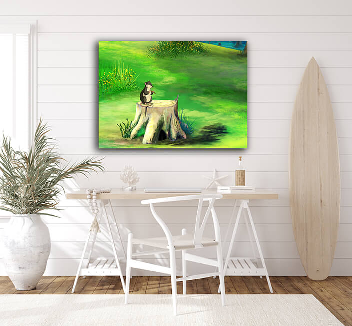 WEB002 0019 ML 0036 47489198 vole mouse on a stump in a field AOAY5935