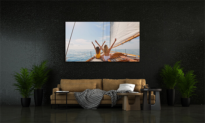 WEB002 0027 MP 0001 47690046 two cheerful friends with arms raised making peace signs celebrating on boat cruise togeth