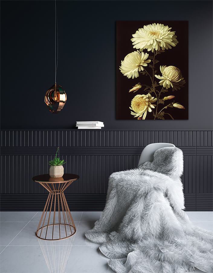 WEB002 0028 ML 0058 49132420 artistic illustration of the white chrysanthemum flower AOAY8181