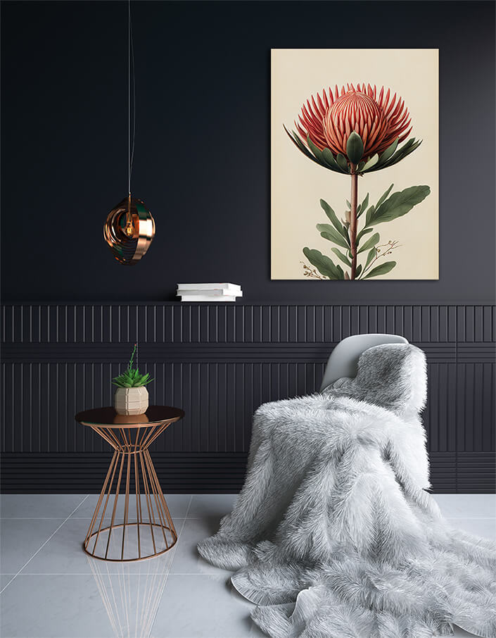 WEB002 0032 ML 0054 49132434 artistic illustration of the red protea flower AOAY8185