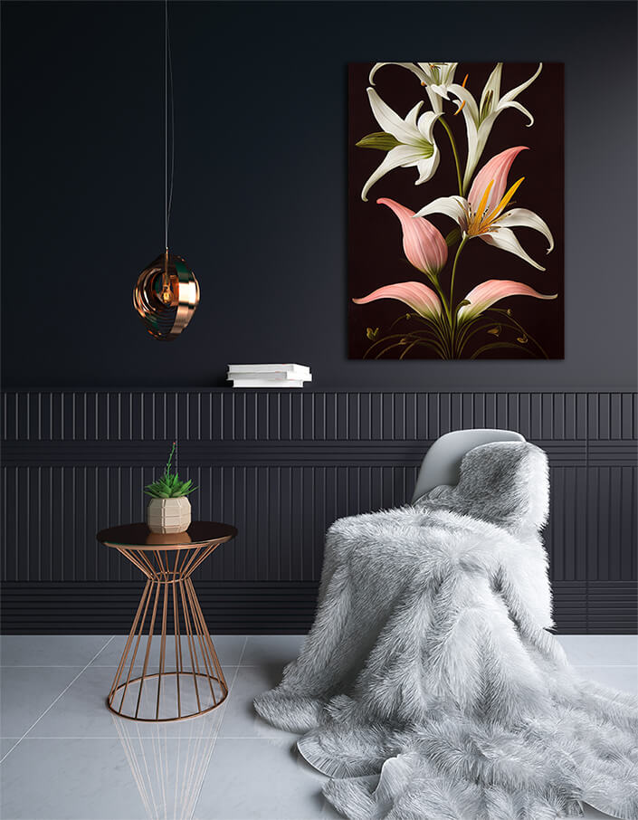WEB002 0034 ML 0052 49132454 artistic illustration of the pink and white stargazer lily AOAY8187