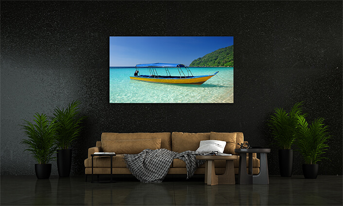 WEB002 0034 MP 0061 7465190 beautiful beach with motor boat AOAY6693