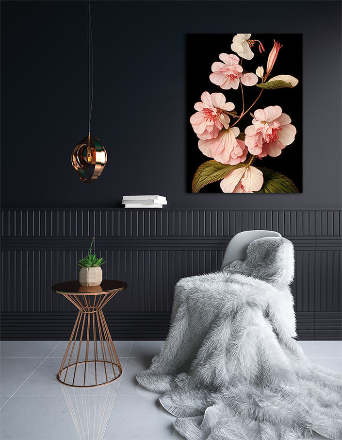 WEB002 0050 ML 0036 49132594 artistic illustration of the pink begonia flower AOAY8203