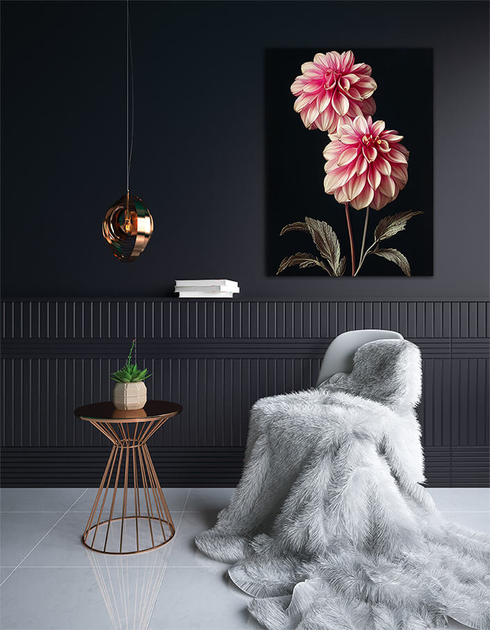 WEB002 0051 ML 0035 49132604 artistic illustration of the pink dahlia flower AOAY8204