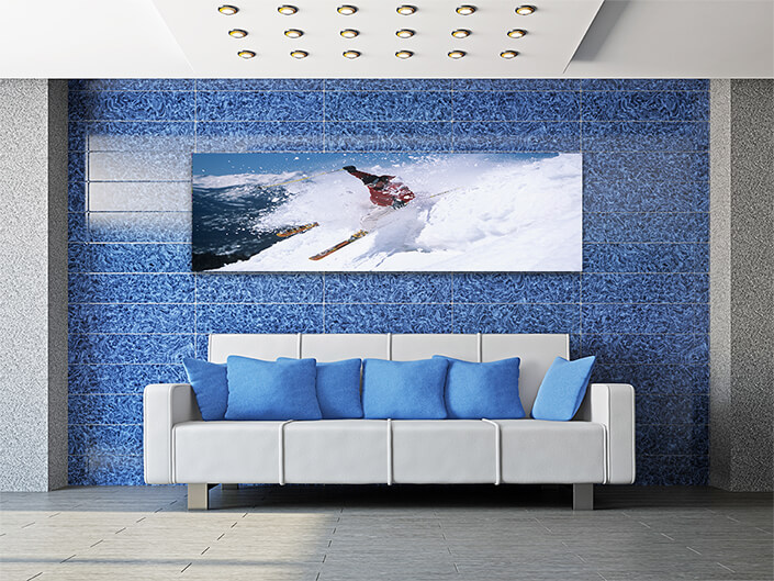 WEB002 0090 ML 0074 10003124 skier skiing through powdery snow on ski slope AOAY6266