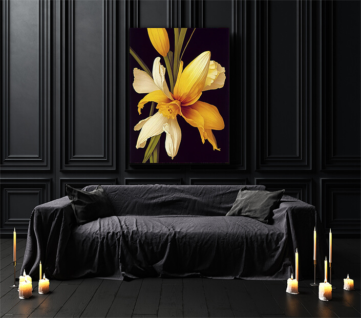 WEB003 0002 ML 0018 49132768 artistic illustration of the yellow daffodil flower AOAY8223