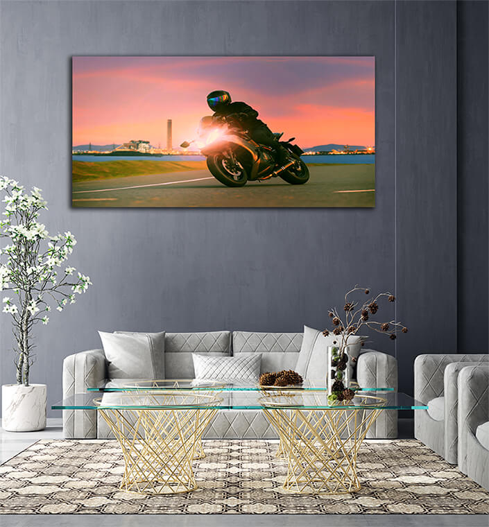 WEB003 0004 ML 0069 23255488 young man riding sport touring motorcycle on asphalt highways AOAY4918