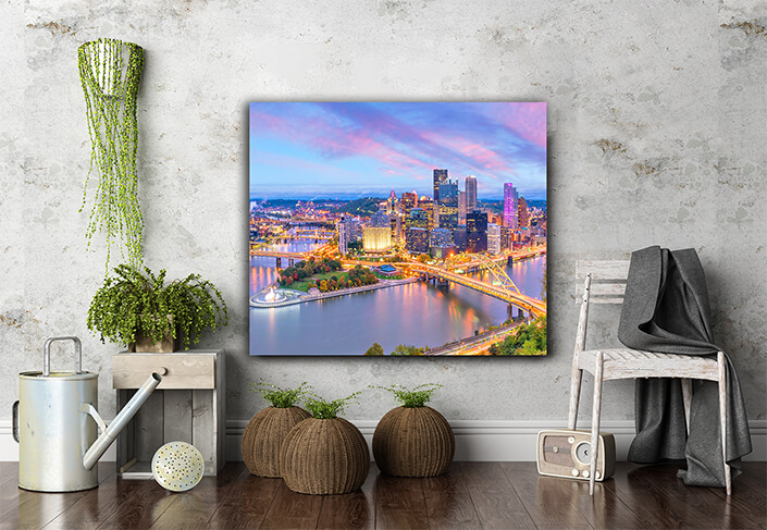 WEB003 0005 ML 0017 34423772 downtown skyline pittsburgh pennsylvania at sunset AOAY7729