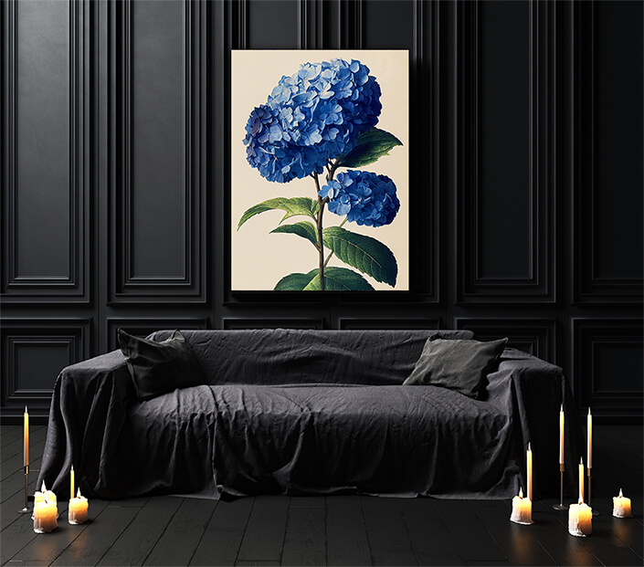WEB003 0011 ML 0009 49132854 artistic illustration of the blue hydrangea flower AOAY8232