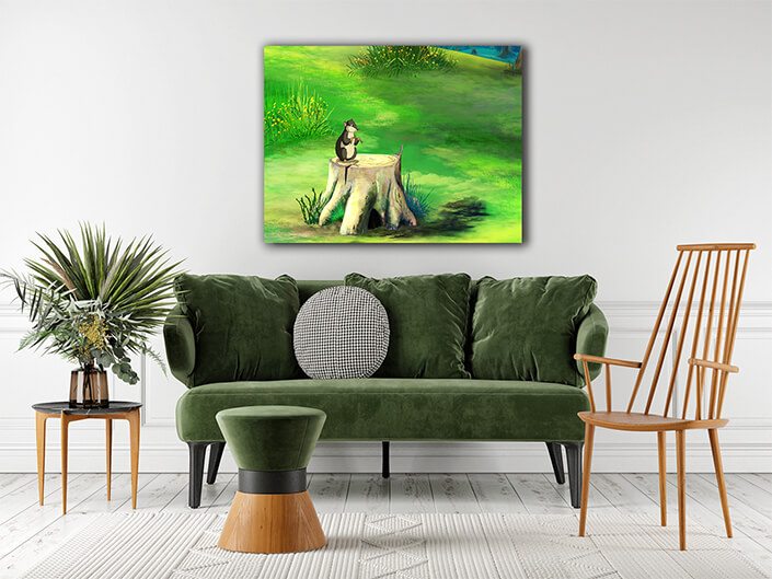 WEB003 0019 ML 0036 47489198 vole mouse on a stump in a field AOAY5935