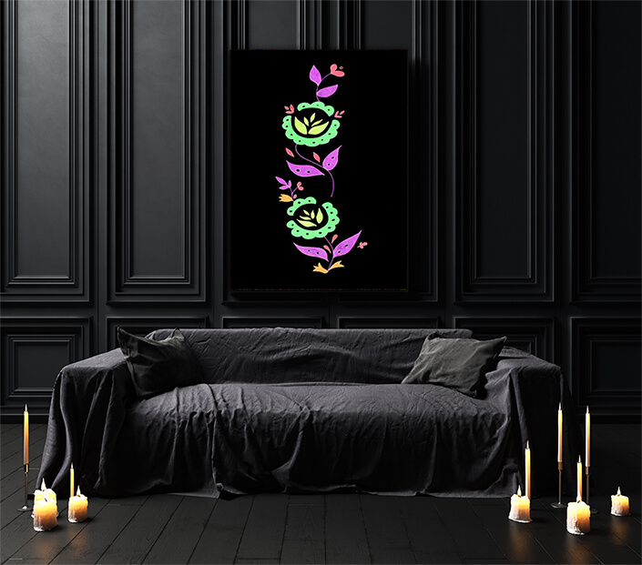 WEB003 0019 ML 0001 32701114 doodle flowers and leaves floral motif AOAY8313