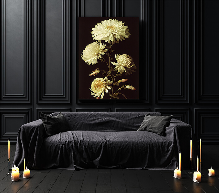 WEB003 0020 ML 0058 49132420 artistic illustration of the white chrysanthemum flower AOAY8181