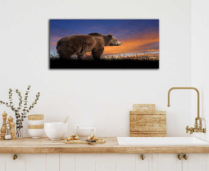 WEB003 0025 ML 0007 22639496 bear on the background of sunset sky AOAY5561