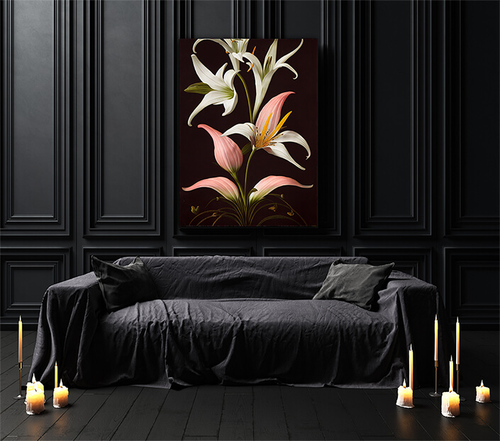 WEB003 0026 ML 0052 49132454 artistic illustration of the pink and white stargazer lily AOAY8187