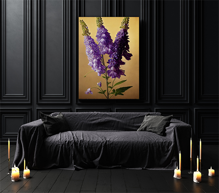 WEB003 0028 ML 0050 49132458 artistic illustration of the purple delphinium flower AOAY8189