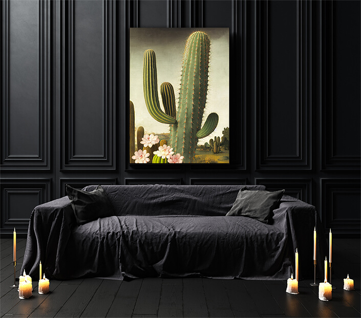 WEB003 0029 ML 0049 49132460 an artistic illustration of a pink cactus flower and its prickly stem AOAY8190