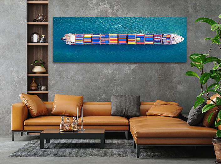 WEB003 0032 MP 0047 27608920 aerial view of container cargo ship in sea AOAY6427