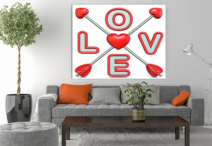 WEB003 0040 MS 0054 26269974 love text with crossed cupids arrows 3d AOAY4703