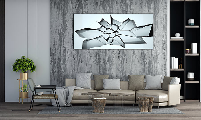 WEB003 0060 MP 0014 31627268 computer generated destructed wall and falling down fragments AOAY5058