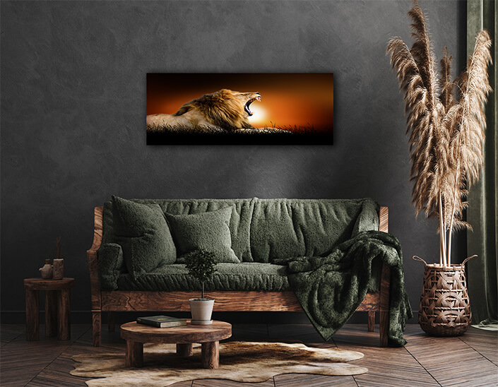 WEB004 0009 ML 0023 22639448 lion on the background of sunset AOAY5547