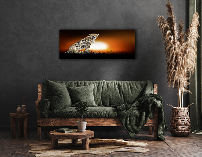 WEB004 0010 ML 0022 22639452 cheetah on the background of sunset AOAY5548