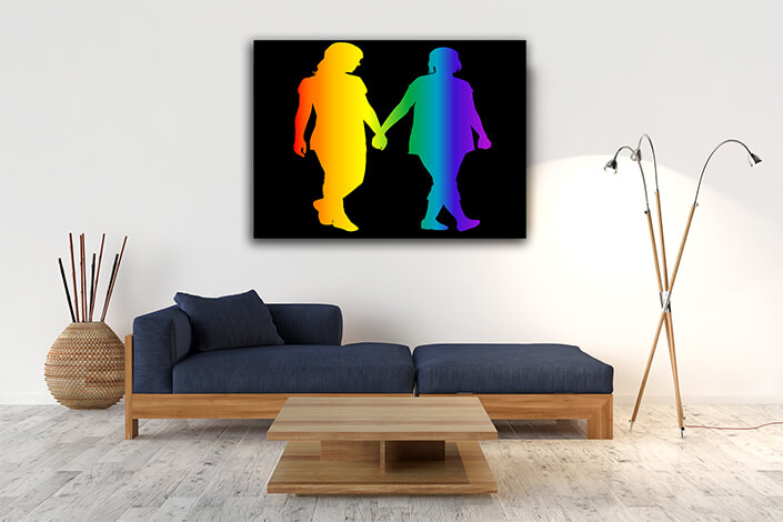 WEB004 0014 MP 0014 24969242 lesbian women silhouettes in rainbow colors AOAY7981