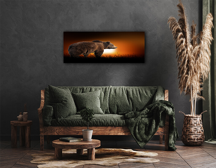 WEB004 0015 ML 0017 22639474 bear on the background of sunset AOAY5553