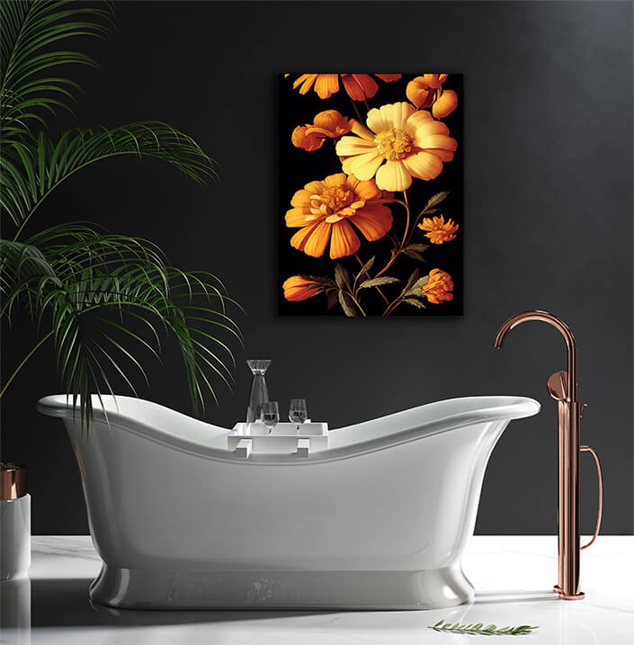 WEB004 0017 ML 0017 49132770 artistic illustration of the yellow and orange marigold flower AOAY8224