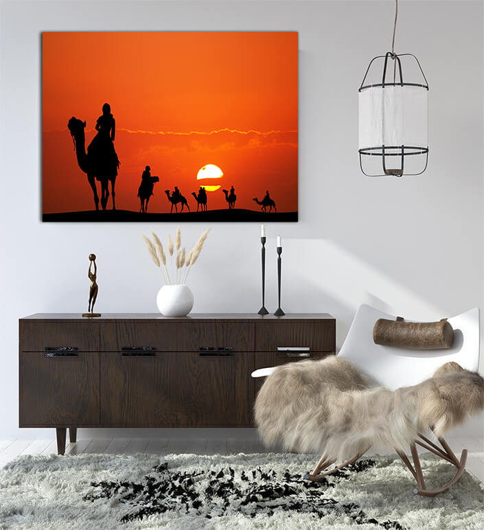 WEB004 0023 ML 0028 29889334 illustration of sunset camel ride AOAY4957