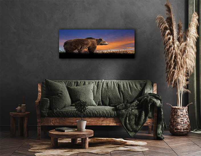 WEB004 0025 ML 0007 22639496 bear on the background of sunset sky AOAY5561