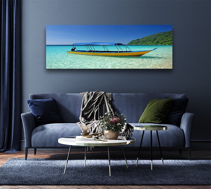 WEB004 0036 MP 0061 7465190 beautiful beach with motor boat AOAY6693