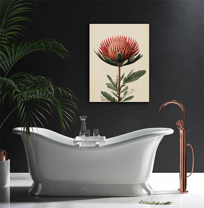 WEB004 0038 ML 0054 49132434 artistic illustration of the red protea flower AOAY8185