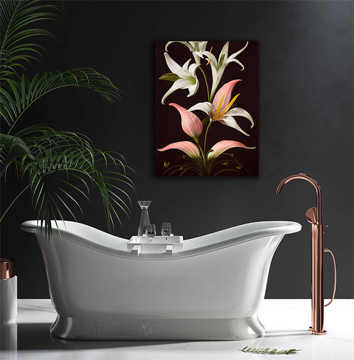 WEB004 0040 ML 0052 49132454 artistic illustration of the pink and white stargazer lily AOAY8187