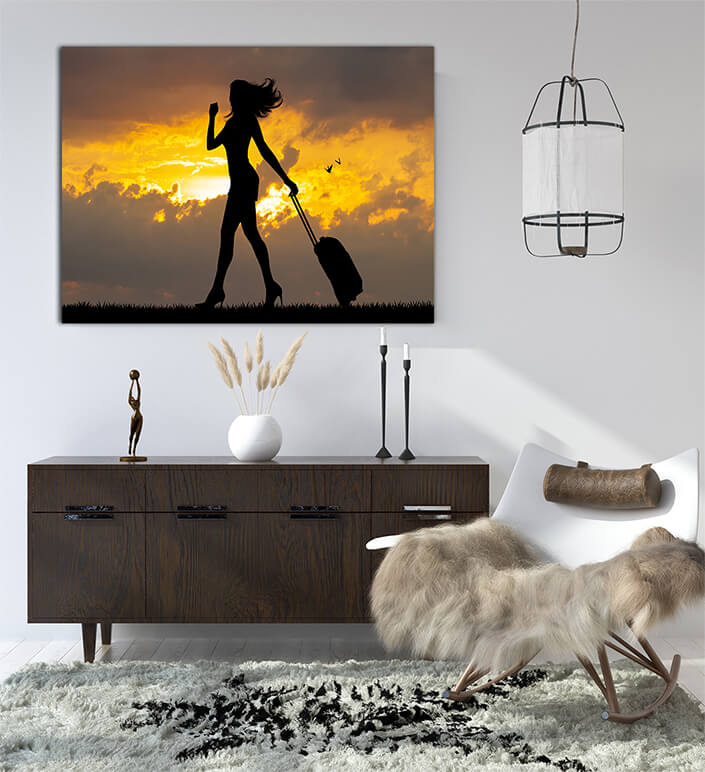WEB004 0045 ML 0017 29890468 girl with suitcase at sunset AOAY4970