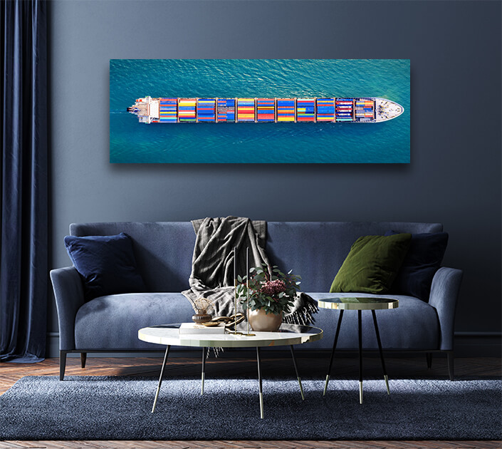 WEB004 0050 MP 0047 27608920 aerial view of container cargo ship in sea AOAY6427