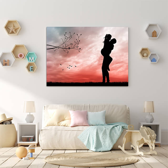 WEB005 0000 ML 0020 29890422 illustration of boyfriends kissing at sunset AOAY4966