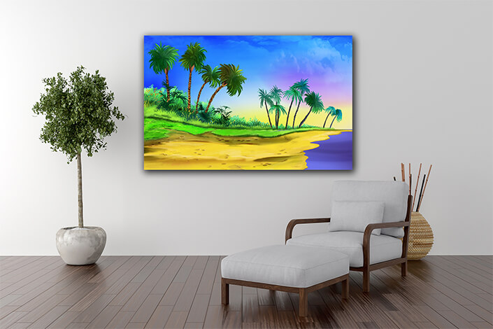 WEB005 0006 ML 0014 48362990 palm tree grove on the beach illustration AOAY5973